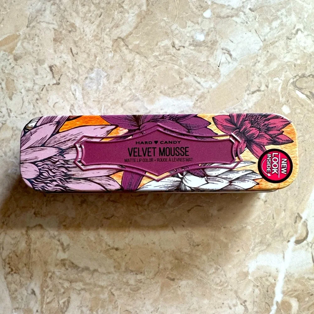 Hard Candy Velvet Mousse Matte Lip Color Tin, 1218 Spider Orchid, .23 oz